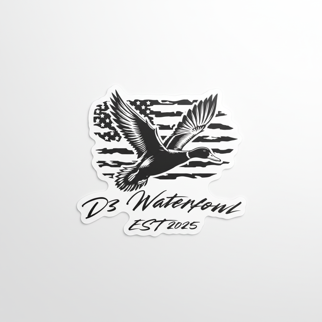 Duck with American Flag Sticker