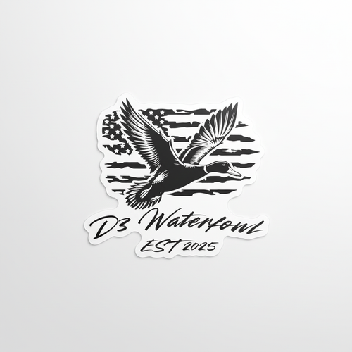 Duck with American Flag Sticker