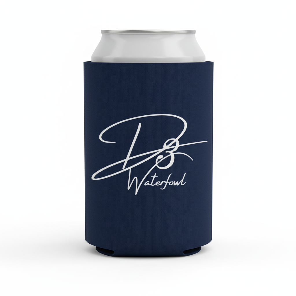 Navy Blue Koozie with White Logo